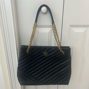 Black Quilted Handbag with Gold Chain by Tory Burch NWOT